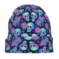 thumbnail image 7 of Naloa starry sky Skull flower Soft Beanie Hat, Knit Beanie Daily Beanie in Fine Knit for Women Men Winter Travel, Outdoor, 7 of 7