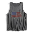 thumbnail image 4 of Fartey Womens American Flag Tank Tops Cotton Sleeveless Shirts 4th of July Summer Crew Neck Patriotic Tees Funny USA Flag Print Shirt Fashion Festival Tops Gray L, 4 of 4
