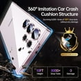 thumbnail image 4 of for Samsung Galaxy S23 Ultra Case with Full Camera Protection, [15X Anti-Yellowing] Metallic Glossy Soft Bumper, Diamond Clear Shockproof Case for Galaxy S23 Ultra 5G 6.8", Lavender Purple, 4 of 16