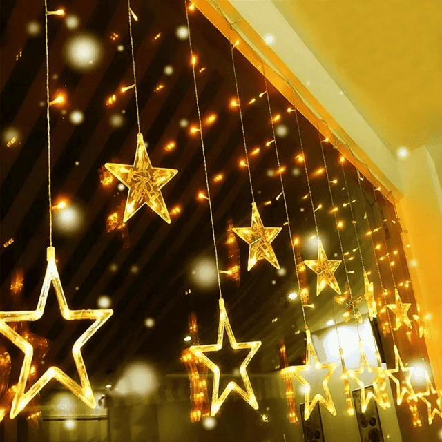 Serie Navideña Cortina Luz Led Estrella Estrella