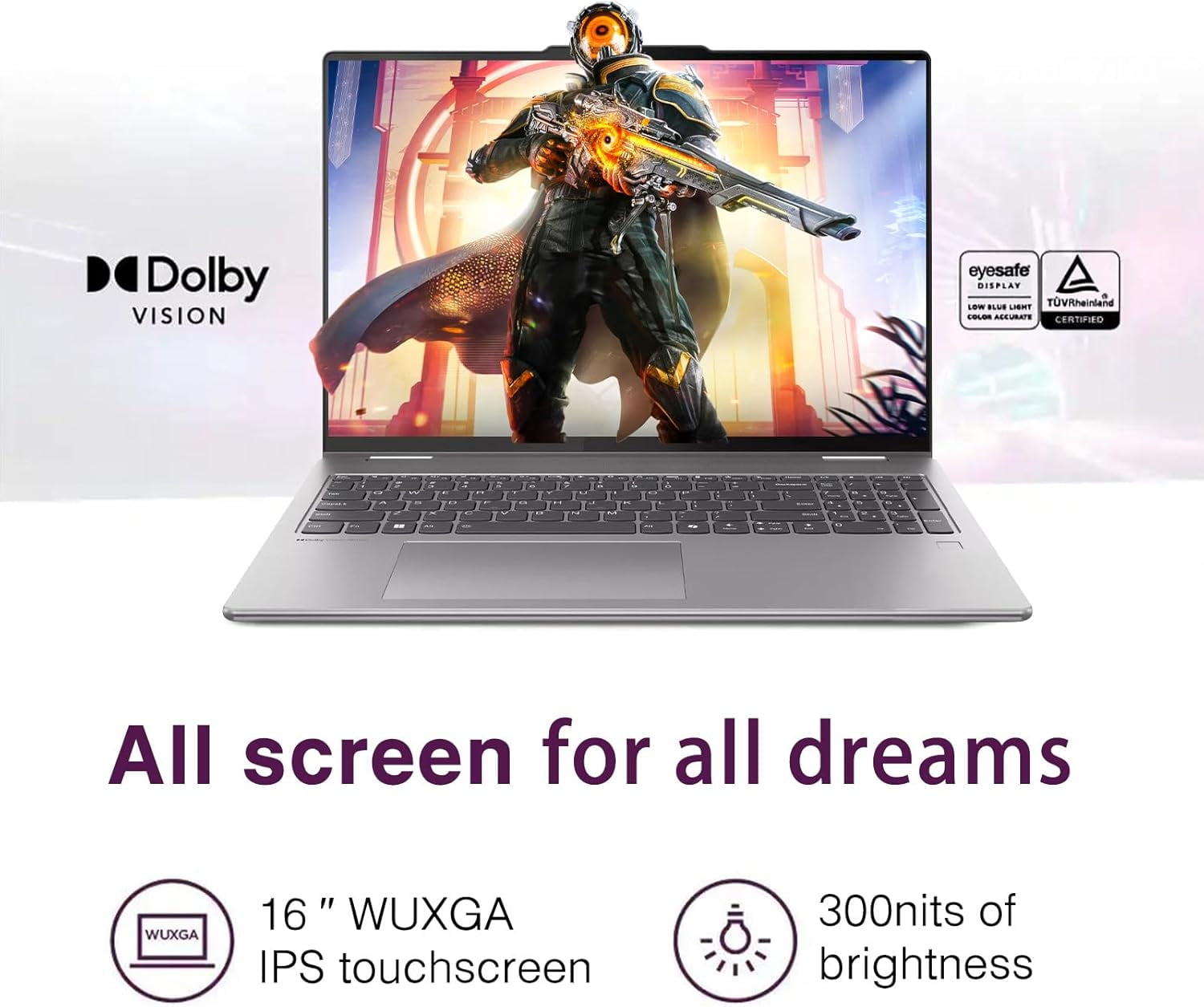 Lenovo Yoga 7 2-in-1 16" 2K Touchscreen Laptop - AMD Ryzen 7 8840HS, Windows 11 Pro, Fingerprint, Backlit Keyboard (16GB LPDDR5X RAM | 1TB SSD)