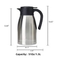 thumbnail image 4 of Jarra térmica para café GiNT, 1,5 L, acero inoxidable, color plateado, 4 of 9