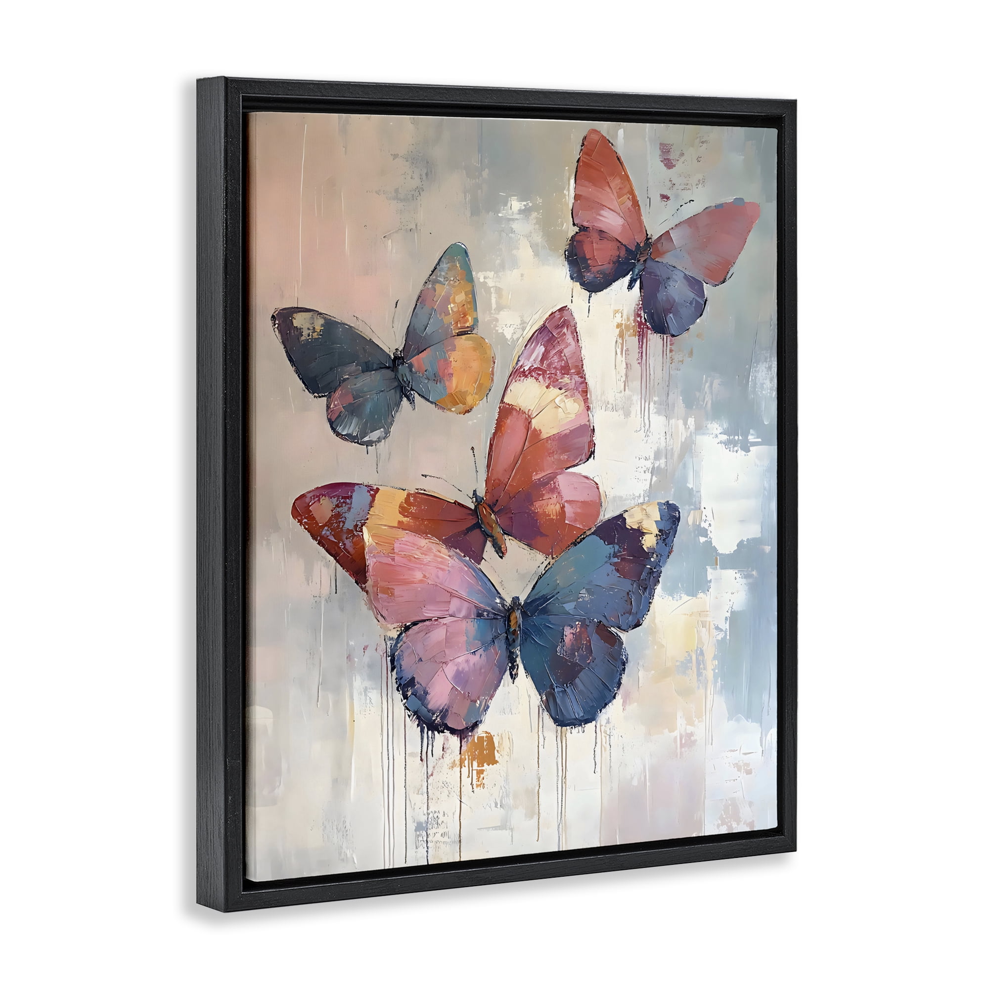 Stupell Industries Butterfly Beauty in Flight Black Framed Floater Canvas Wall Art, design by Creative Studio