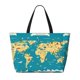thumbnail image 2 of Fotbe World Map With Landmarks Bolsa de Viaje para Playa - Resistente al Agua, Bolsa Tote de Gran Capacidad y Ligera con 7 Bolsillos para Mujeres y Hombres, 2 of 7