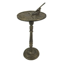 Zeckos Cast Iron Bronze Dragonfly Sundial Home Garden Decorative Sculpture - Bronze - Size 21 inch