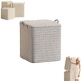 thumbnail image 4 of Large Capacity Fabric Storage Bin with Side Handles, Foldable Organizer Box for Clothes, Bedding, Blankets, Bedroom Closet, 4 of 9