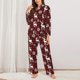 thumbnail image 2 of Balery Plaid Reindeer Snowflakes Conjunto de Pijama con Estampado para Mujer, Conjunto de Dos Piezas con Manga Larga, Ropa de Dormir Suave con Bolsillos, Pijamas Cómodos-X-Large, 2 of 7