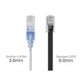 thumbnail image 3 of Monoprice Cat6A Ethernet Patch Cable - 7 Feet - White | Network Internet Cord - RJ45, 550Mhz, UTP, Pure Bare Copper Wire, 10G, 30AWG, 5-Pack - SlimRun Series, 3 of 5