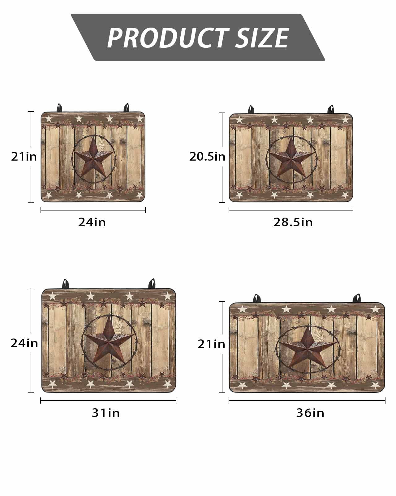 Stove Top Covers for Electric Stove, Rustic Country Glass Stovetop Cover Protector, Western Stars Brown Texture Wooden Print Induction Cooktop Protector Oven Mat for Kitchen Countertop 24"x21"