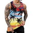 thumbnail image 2 of Mens Summer Surf Beach Tank Top Large Size Casual Breathable Sleeveless Top Loose Print Tank Top Man Shirt S, 2 of 5