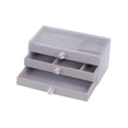 thumbnail image 5 of Caja de almacenamiento de joyas Yinane con 3 cajones Bandeja de almacenamiento de joyas gris, 5 of 5