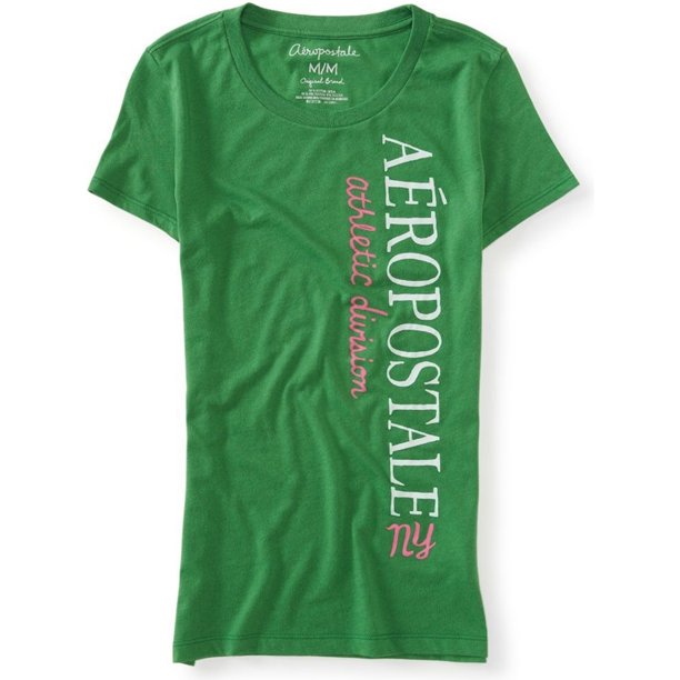 Aeropostale - Camiseta gráfica para mujer, color pop, verde, pequeña Aeropostale Camiseta gráfica