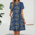 thumbnail image 2 of Hanukkah Menorah Seamless Pattern Women's Dress Short Sleeve Summer Sundress Summer Women Clothes, 2 of 7