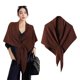 thumbnail image 1 of Guardurnaity Elegante jersey de lana triangular para mujer, tejido acrílico y lana, ideal para viajes, combina a la perfección con diversas Accesorios de disfraces color café, 1 of 6