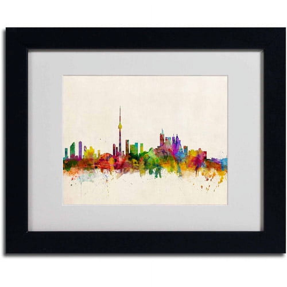 Trademark Fine Art "Toronto, Canada" Canvas Art by Michael Tompsett, Black Frame