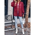 thumbnail image 3 of Liacowi Women Fashion Cardigan Solid Color Jacquard Long Sleeve Open Front Coat Outerwear Spring Fall Loose Casual Tops, 3 of 9