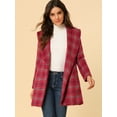 thumbnail image 2 of INSPIRE CHIC Women's Plaid Shawl Collar Belted Wrap Winter Coat, 2 of 6