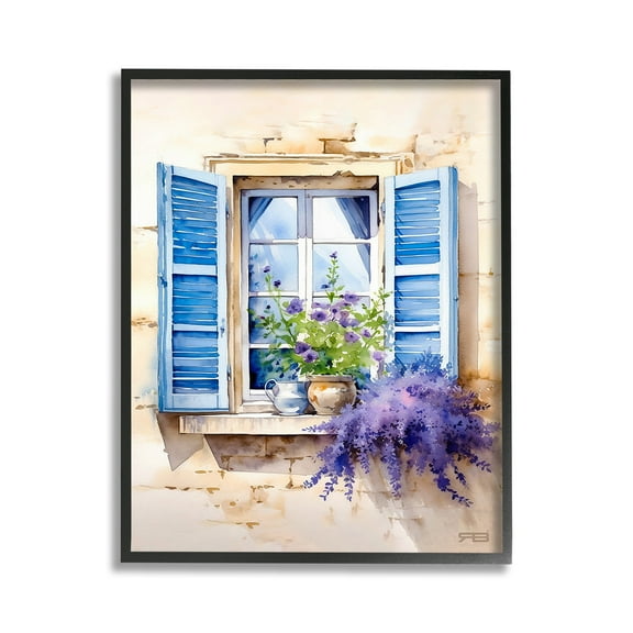 Stupell Industries Cottage Windowsill Bouquet Botanical & Floral Painting Black Framed Art Print Wall Art, 11 x 14