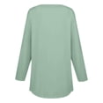 thumbnail image 4 of Holzkary Women's Long Sleeve Shirts Dressy Casual Loose Button Up V Neck Henley Tops 2025 Fall Basic Tee Blouse Long Sleeve Tops for Women Neck Casual Petite T Shirts Light Green L, 4 of 5