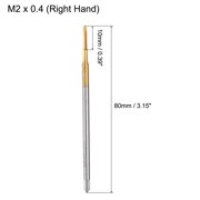 Metric Thread Tap M2 x 0.4 H2 80mm Straight Flute Tapping Repair Tool
