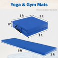thumbnail image 2 of Resenkos Gymnastics Mat, Exercise Tumbling Mat,6 x 2 FT Tri-Fold Gym Mat with Handles and Removable Zippered Cover-Dark Blue, 2 of 5
