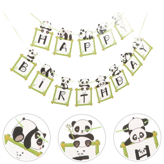 GOOHOCHY Birthday Party Decorations Panda Pulls Flag Child