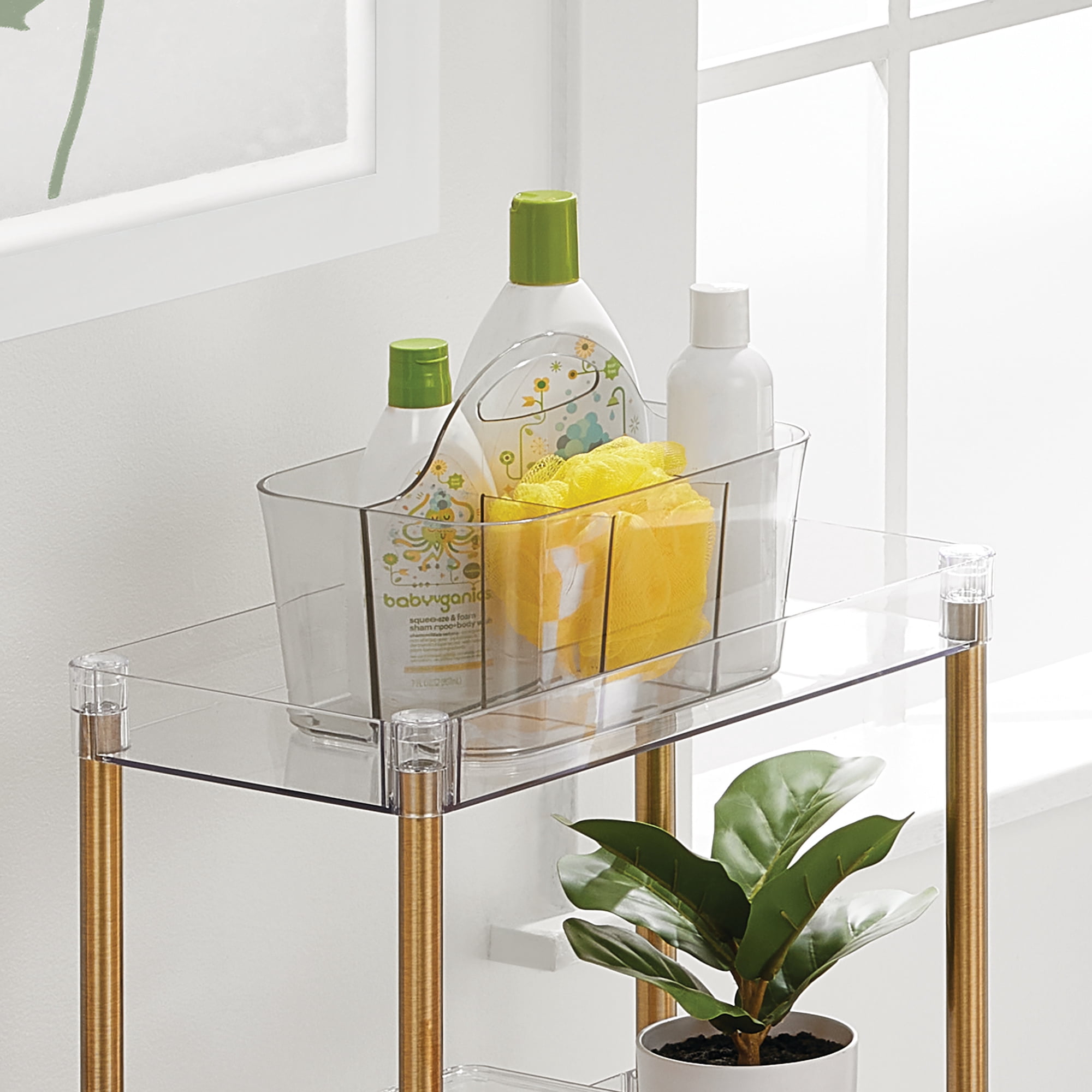 iDesign 4-Section Storage Caddy with Handle - Multipurpose Caddy Organizer for Kitchens, Bathrooms, and Nurseries - Made in USA