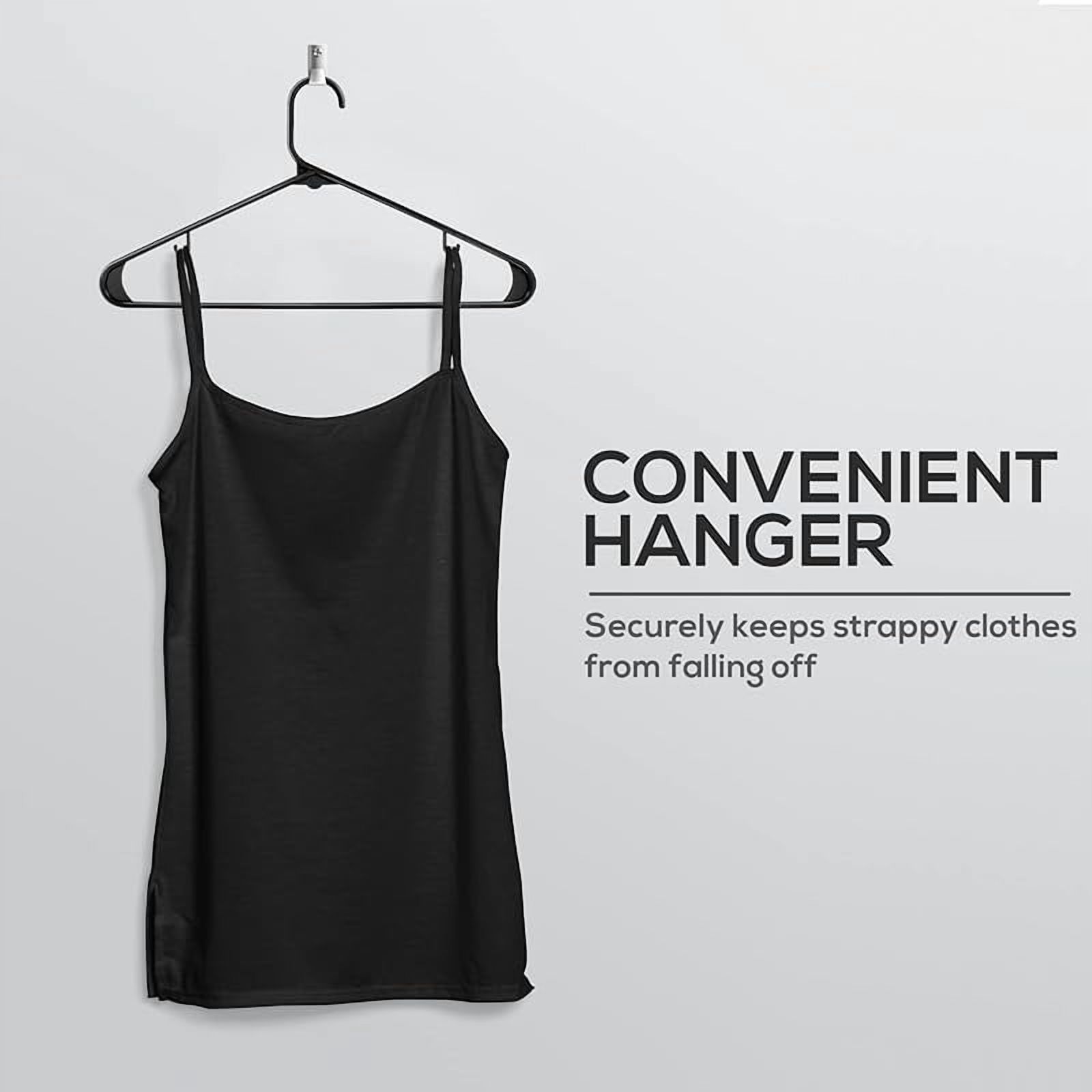 Plastic Hangers 50 Pack - Clothes Hanger with Hooks - Durable & Space Saving (Black)
