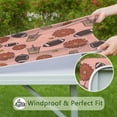 thumbnail image 6 of Pink Football and Drinks Pattern Square Fitted Tablecloth with Elastic Edge,Square Table Cover,Washable Elastic Table Cover for Home Kitchen Party Decor 34"x34", 6 of 6