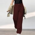 thumbnail image 2 of Bovemsi Casual Pants for Women Cargo High Waist Baggy Wide Leg Trousers Travel Hiking Beach Trousers with Pockets, 2 of 8