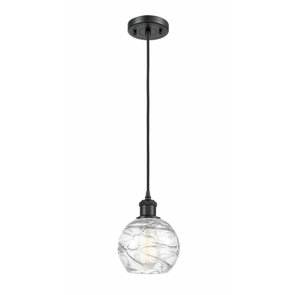 Innovations 516-1P-BK-G1213-6-LED Small Deco Swirl 1 Light Mini Pendant part of the Ballston Collection, Matte Black