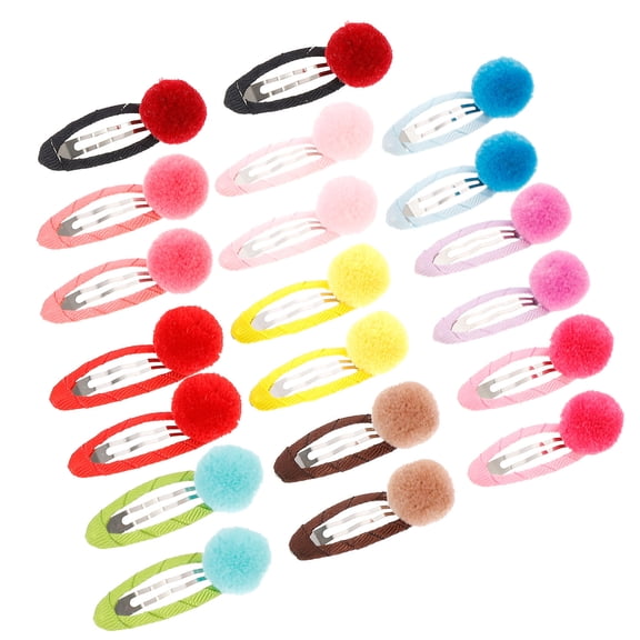 Toyvian Toddler Hair Clips Hair Clips Fuzzy Ball Hair Organization Daily Use 20 Pcs