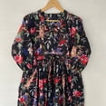 thumbnail image 3 of Bird Printed Black Dress, Cotton Dresses, Handblock Print Dress, long Ankel Dresses, Skater&Circle Dresses, Handblock Dresses,Handmade Dress, 3 of 7