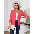 thumbnail image 4 of HOWCOME Open Front Cardigan for Women Button Down 3/4 Sleeve Knitted Tops Casual Layer, Coral Red M, 4 of 7