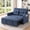 Blue+USB, variant on Aukfa 47" Chaise Futon Convertible Sofa Bed Loveseat Sleeper with USB Ports, Side Pocket, Linen, Blue