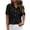 Black, variant on Staron Summer Casual Tops for Women Button-Down Shirt Short Sleeve Turndown Collar Double Pocket Loose Blouse, Army Green M