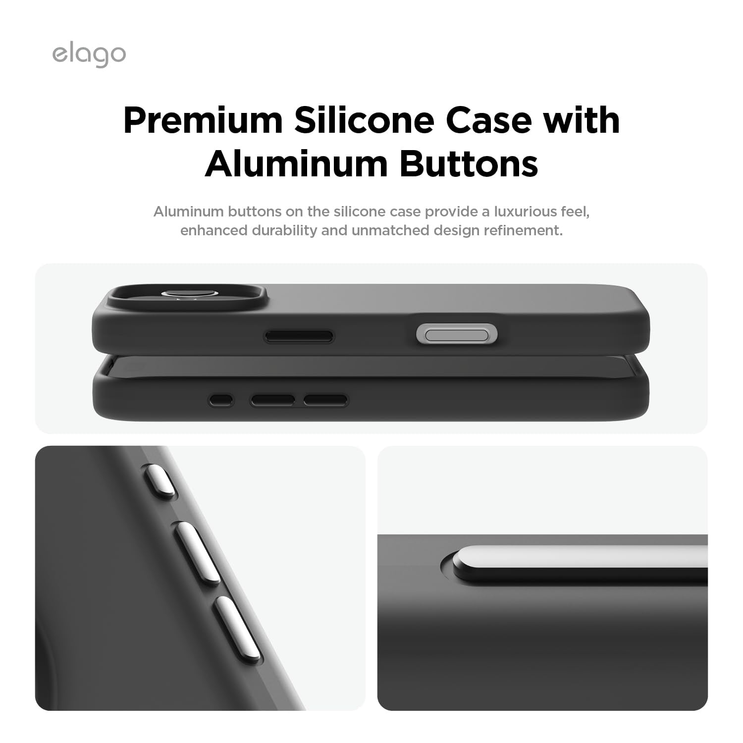 elago Magnetic Silicone Case Compatible with iPhone 16 Pro Case 6.3 Inch Compatible with All MagSafe Accessories - Built-in Magnets, Soft Grip Silicone, Shockproof [Black]