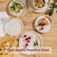 thumbnail image 3 of AmorArc Ceramic Dinnerware Set for 8 | Speckled Stoneware Plates and Bowls with unglazed terracotta | Scratch Resistant, Dishwasher & Microwave Safe ,Service for 8 Dishes Set(24pcs),Beige, 3 of 11