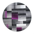 thumbnail image 2 of Flash Furniture Elio Round Contemporary Black, Grey, Purple Area Rug, 5' x 5', 2 of 5