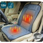 ObboMed SH-4170 12V Heated Seat Cushion Cover with Lumbar Support, Deluxe Model with Premium Tight Fit Cigarette Lighter Plug and Special Secured Fitting (Vertical or Horizontal) for Car, Automobile,