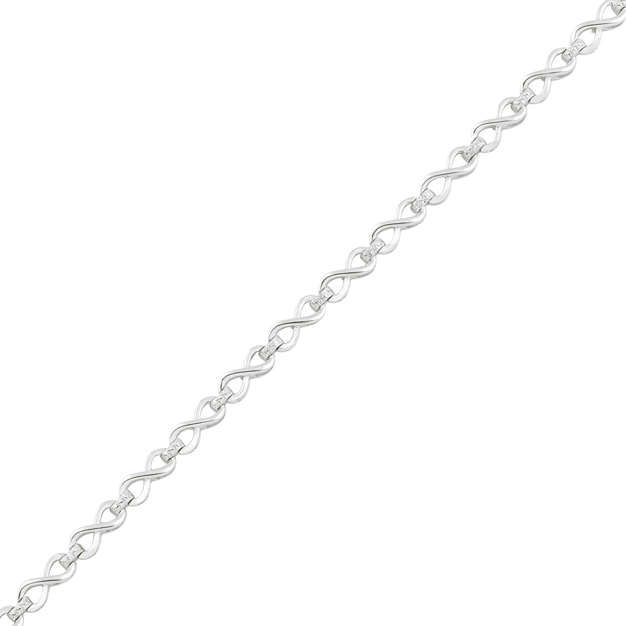 Brilliance Fine Jewelry Woman Accent Lab Grown Diamond Sterling Silver Fashion Bracelet, (HI,SI2)