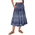thumbnail image 2 of Summer Skirt for Women Drawstring Elastic High Waisted Skirts Trendy Floral A Line Swing Skirt Vacation Wear, 2 of 6