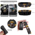 thumbnail image 7 of Uorisanigo Leopard Print Highland Cow Sunflower Car Seat Cover Full Set 15 PCS, with Wheel Covers Seatbelt Shoulder Pad Cupholder Coaster Trash Can Auto Air Vent Organizer Rearview Cover Key Chain, 7 of 7