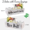 thumbnail image 3 of LotFancy 2 Pack Rustic Bathroom Decor Box, Wood Back of Toilet Storage Basket, White, 3 of 9