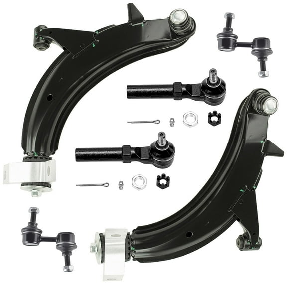 Detroit Axle - 6pc Front End Control Arms Kit for 2003-2005 Subaru Forester 2 Lower Control Arms with Ball Joints Assembly 2 Sway Bar End Links 2 Outer Tie Rod Ends 2004 Replacement