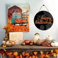 thumbnail image 3 of Eveokoki 11" Happy Halloween Sign for Front Door ，Round Wooden Hanging Wreaths for Home Wall Decor Halloween Day Party Decoration Outdoor Indoor, 3 of 5