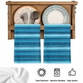thumbnail image 5 of Turquoise Teal Ombre Kitchen Towels Set of 1, Farmhouse Modern Abstract Striped Absorbent Dish Towels for Kitchen, Microfiber Hand Towel, Quick Drying Tea Towel for Cleaning Decorative Dishcloths, 5 of 7
