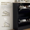 thumbnail image 4 of GVN Shoe Storage Cabinet, Shoe Organizer,Modern Shoe Cabinet with 2 Flip Drawers and Adjustable Shelves for 12 Pairs, Black, 4 of 7
