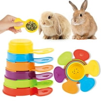 Guinea Pig Toys, Stacking Cups for Rabbits, 6PCS Feeding Spoons Bunny Nesting Toys, Pet Supplies, Stackable Snack Cup Chew Toys, Chinchilla and Parrot Enrichment Toys for Hiding Food and Playing