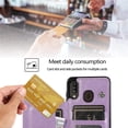 thumbnail image 3 of Design for Samsung Galaxy A20S Case with Tempered Glass Screen Protector Credit Card Holder Slot, PU Leather Wallet Phone Cases Kickstand Protective Cover for Galaxy A 20S A20 Women Purple, 3 of 6